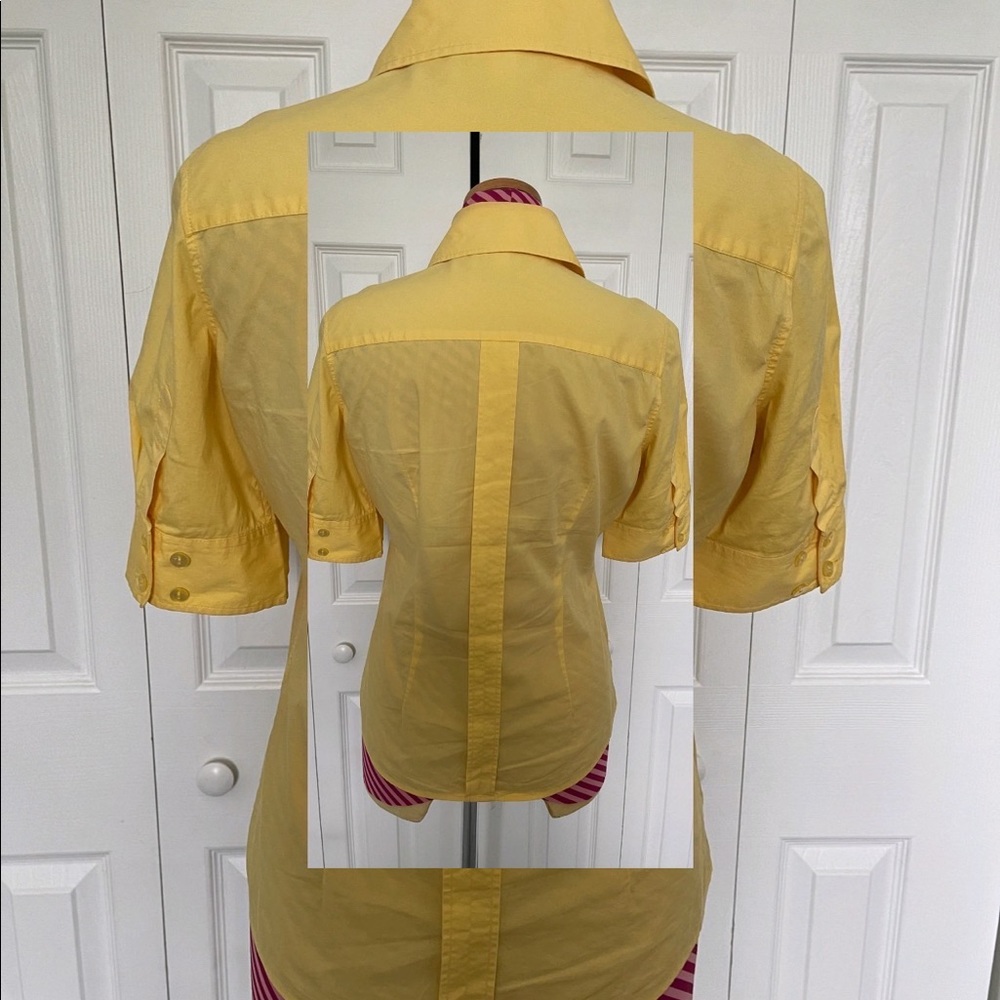 Lemon Colored Button Down Blouse - image 3